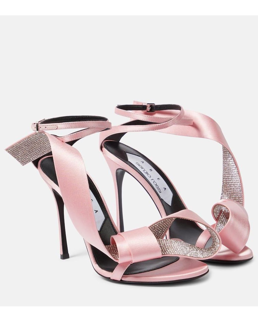 【Area】 x Sergio Rossi Marquise embellishedサンダル Area X Sergio Rossi Marquise Embellished Satin Sandals in