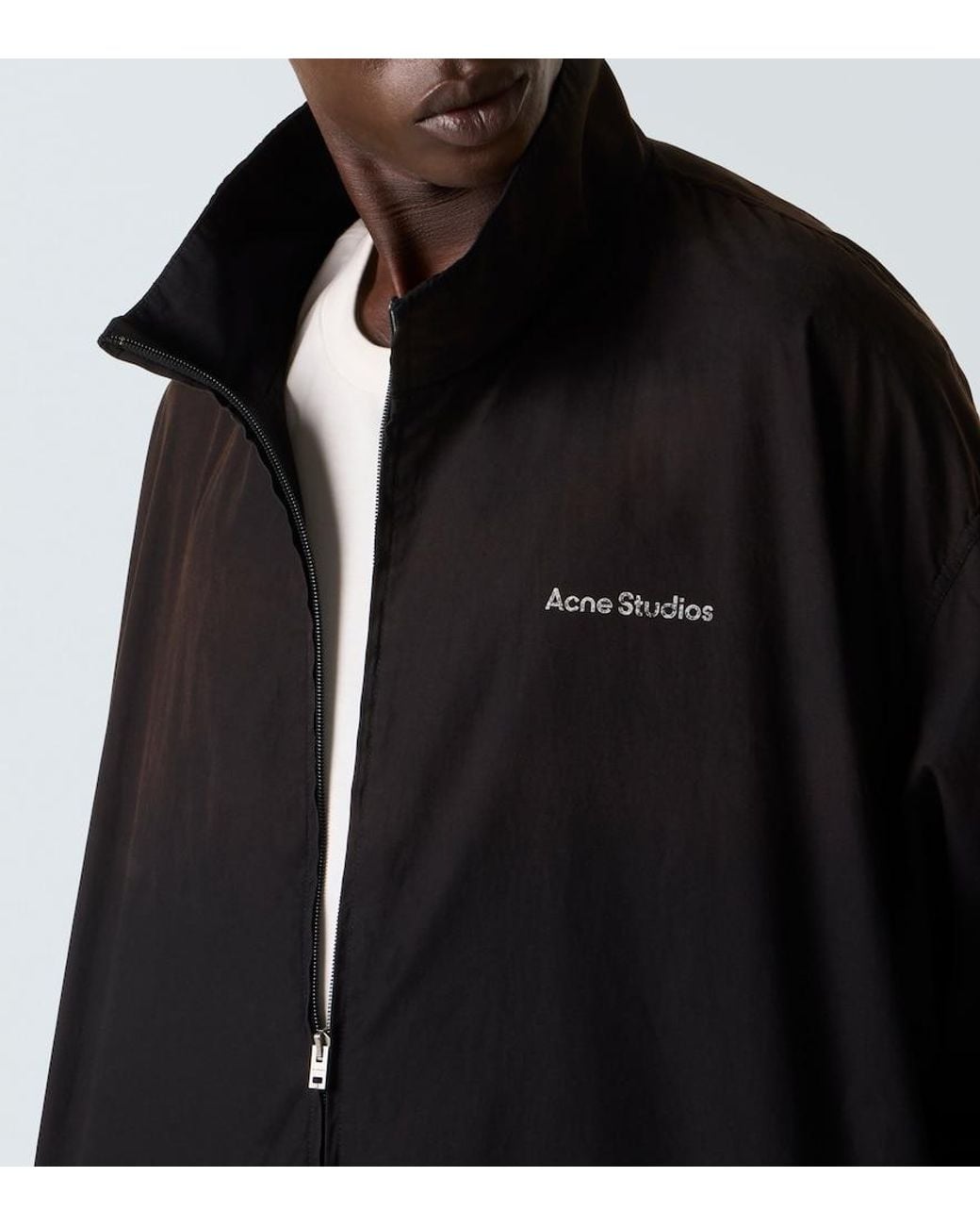 Acne Black Logo Cotton Poplin Jacket for men