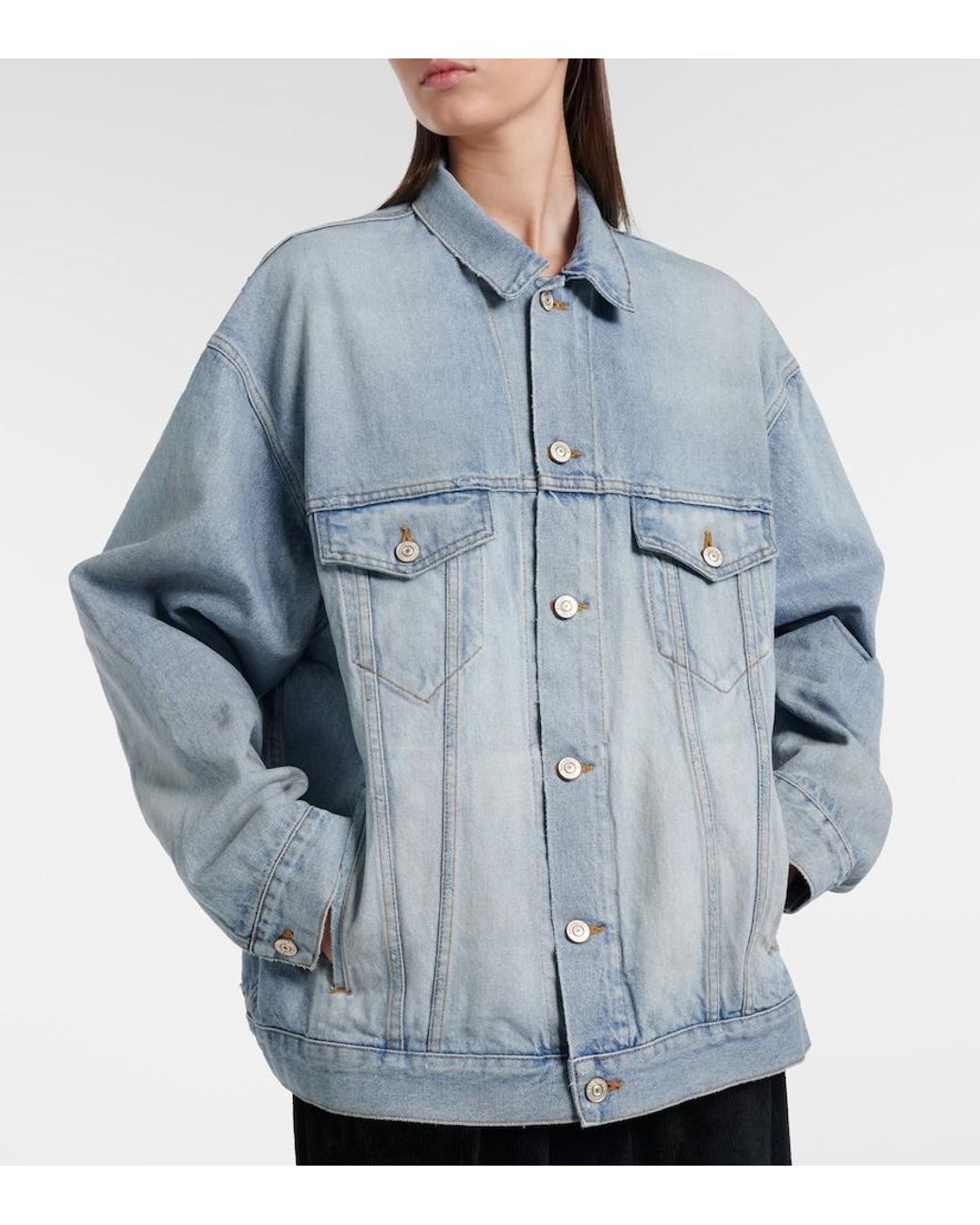 Balenciaga Blue Logo Denim Jacket