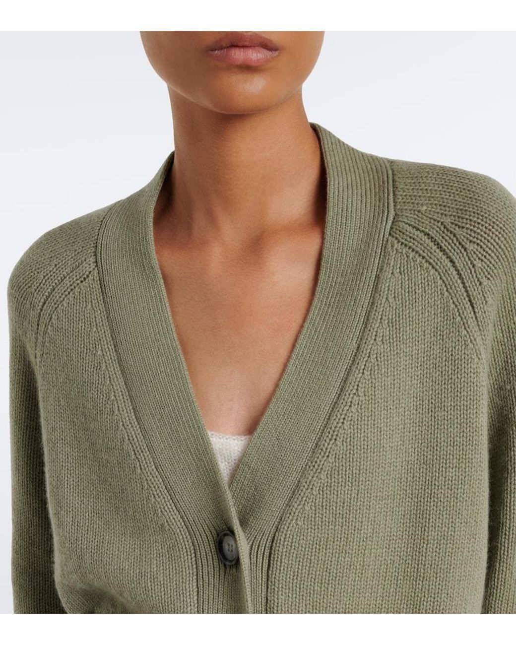 Jardin Des Orangers Green Virgin Wool And Cashmere Cardigan