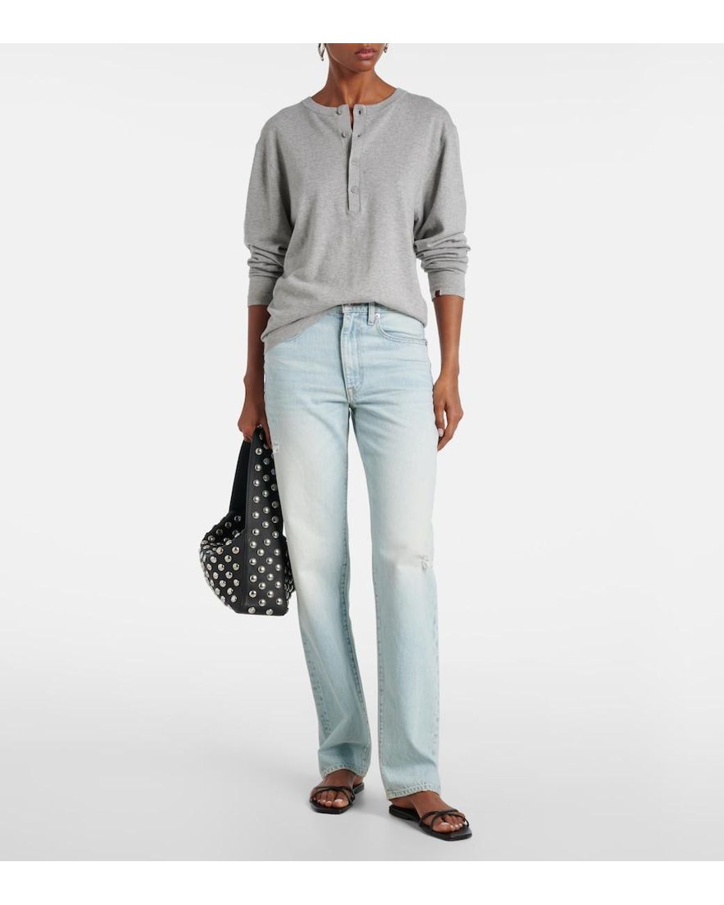 SLVRLAKE Denim Blue London High-Rise Straight Jeans