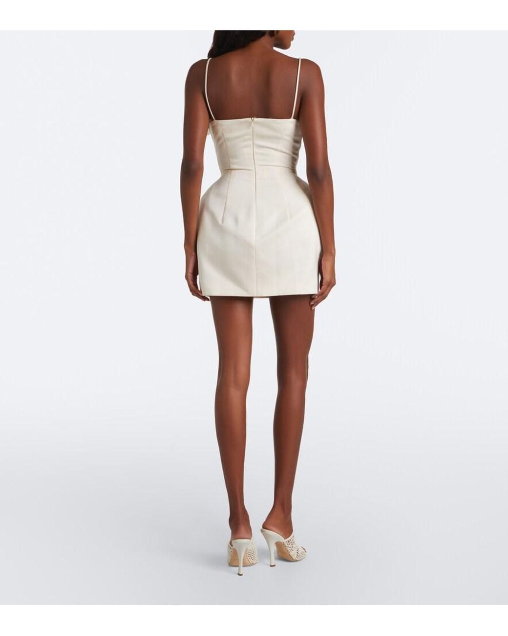 Magda Butrym Natural Draped Cotton And Silk Corset Dress