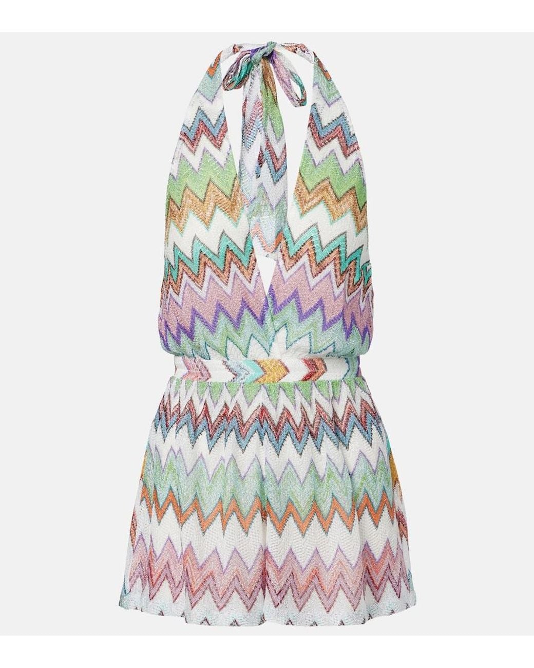 Missoni White Zigzag Lame Romper