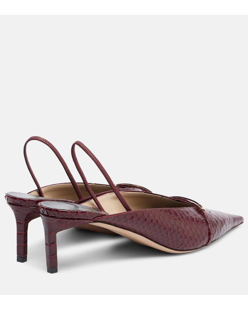Tom Ford Brown Croc-Effect Leather Slingback Pumps