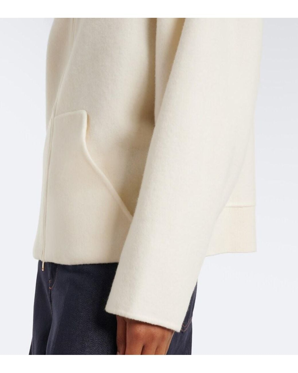 Max Mara White Wool And Cashmere-Blend Hoodie