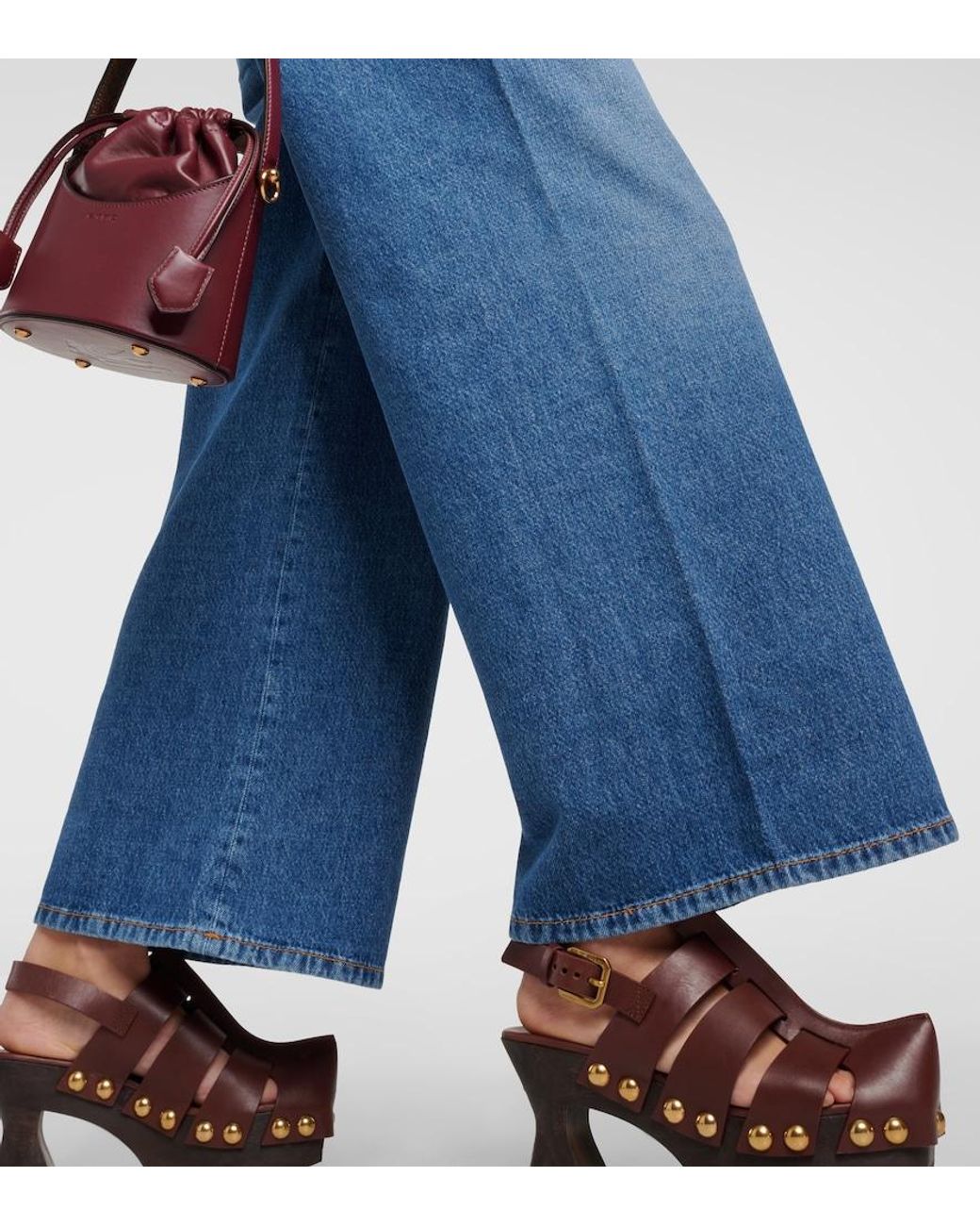 Etro Blue High-Rise Wide-Leg Jeans
