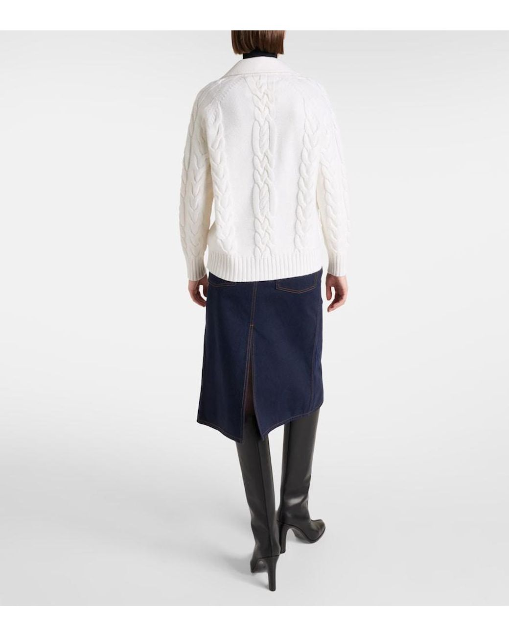 Max Mara Natural Micio Wool And Cashmere Cardigan