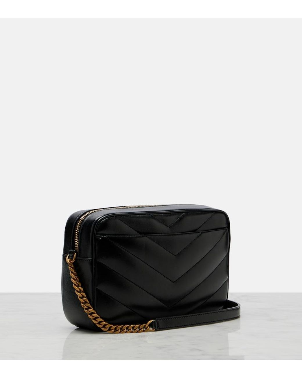 Saint Laurent Black Loulou Quilted Leather Camera Bag