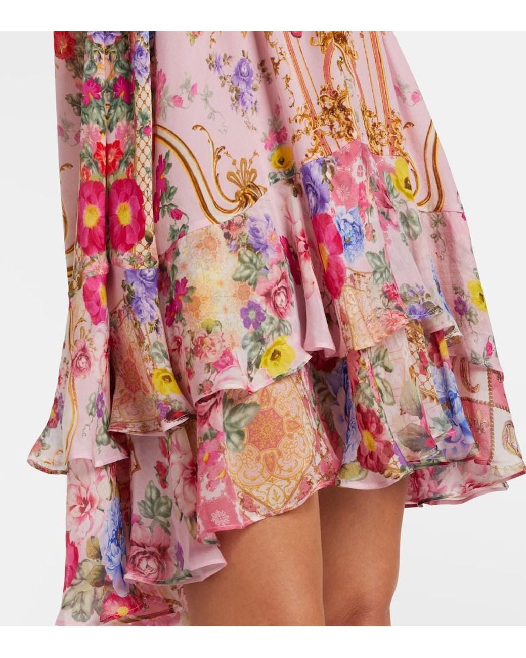 Camilla Red Floral Silk Minidress
