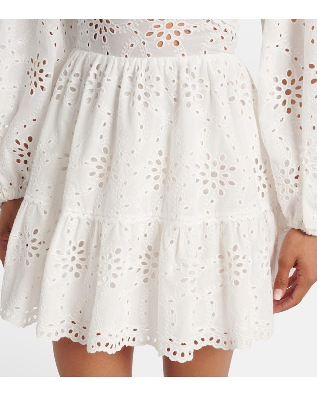 Alexandra Miro White Mariah Cotton Minidress