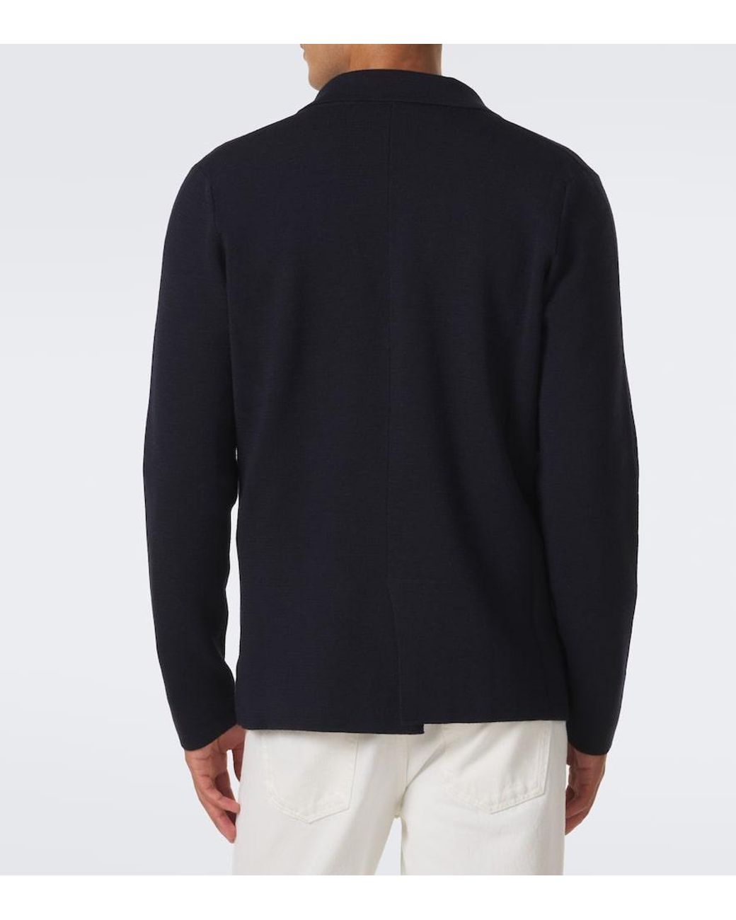 Slowear Blue Virgin Wool Cardigan for men