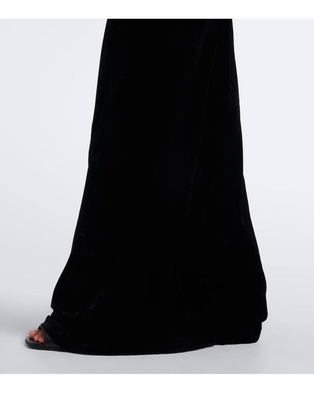 Rick Owens Black Bias Wide-Leg Pants