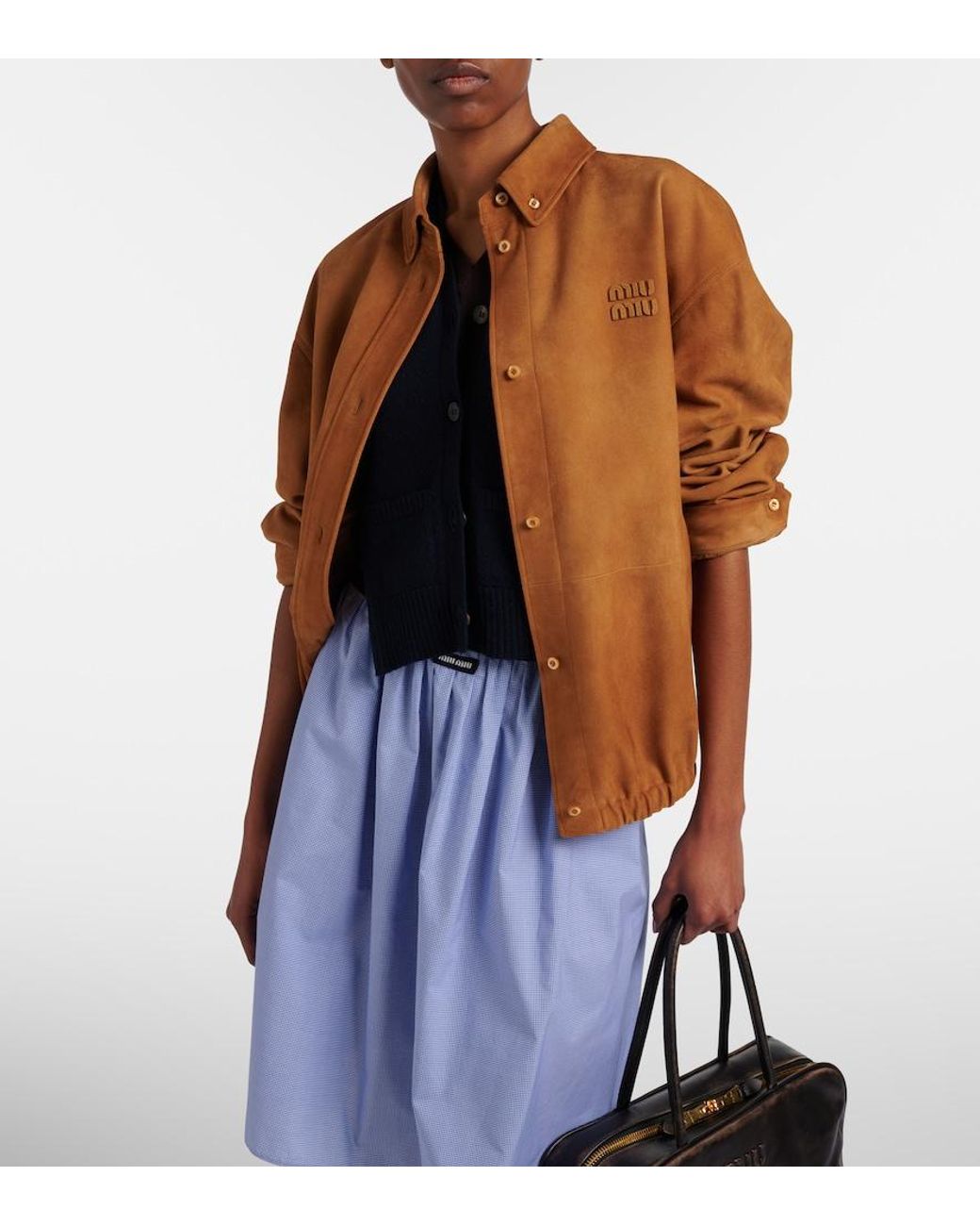 Miu Miu Brown Suede Blouson Jacket