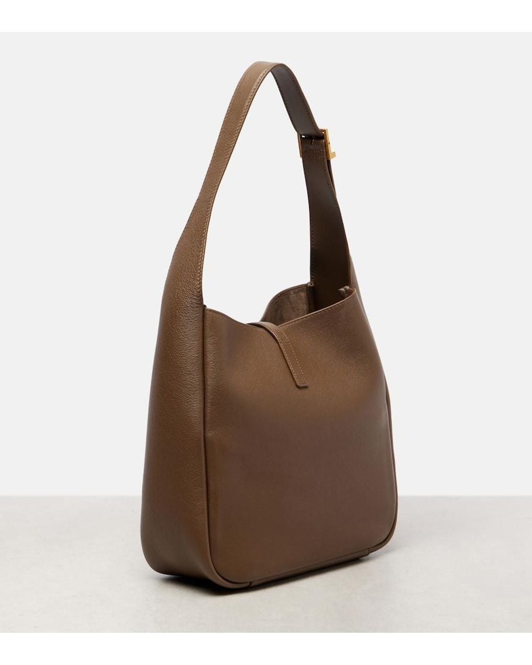 Saint Laurent Brown Le 5 A 7 Supple Small Leather Shoulder Bag