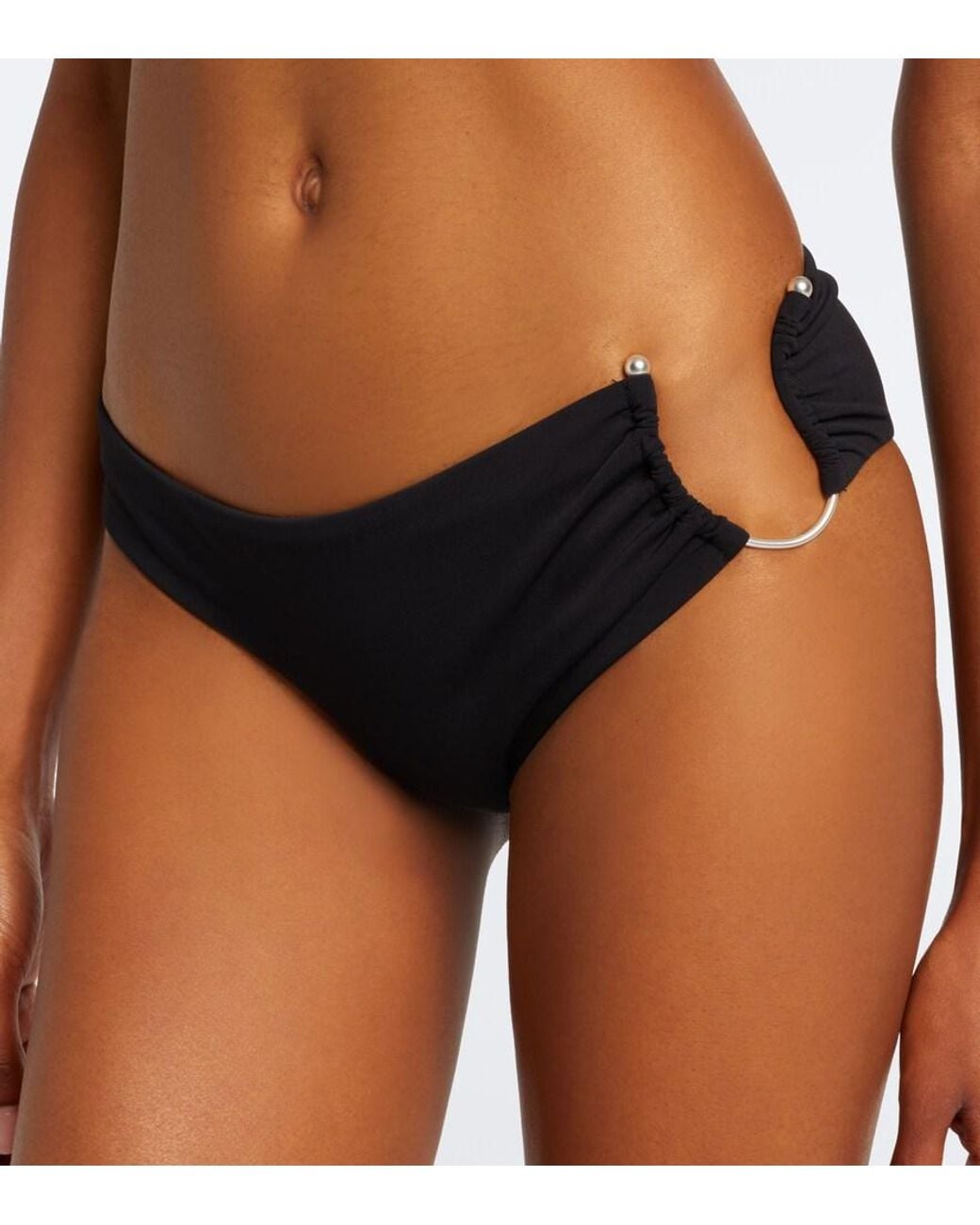 Christopher Esber Black Gathered Bikini Bottoms