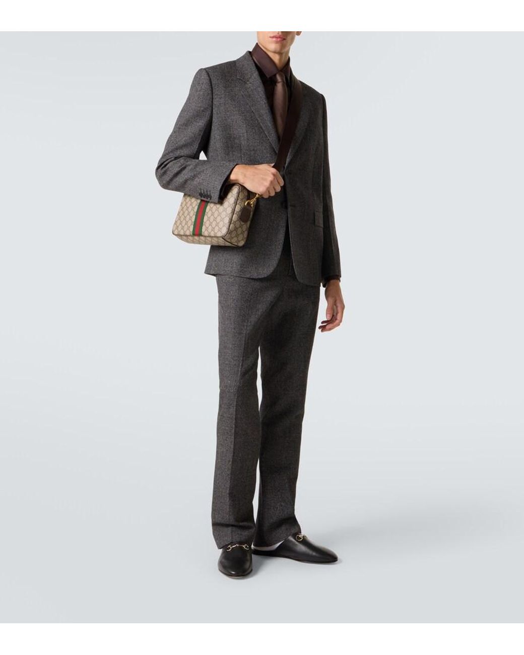 Gucci Green Ophidia Gg Canvas Medium Crossbody Bag for men