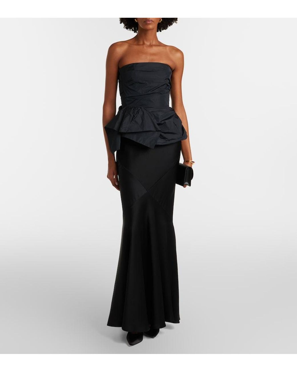 Max Mara Black Acerbo Satin Maxi Skirt