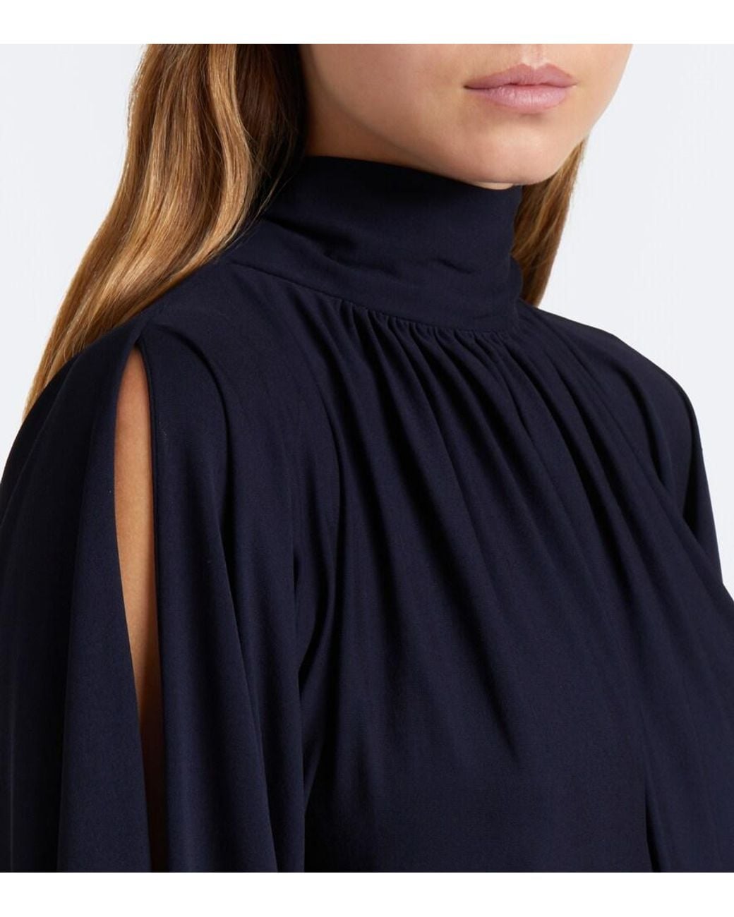 Ferragamo Blue Draped Blouse