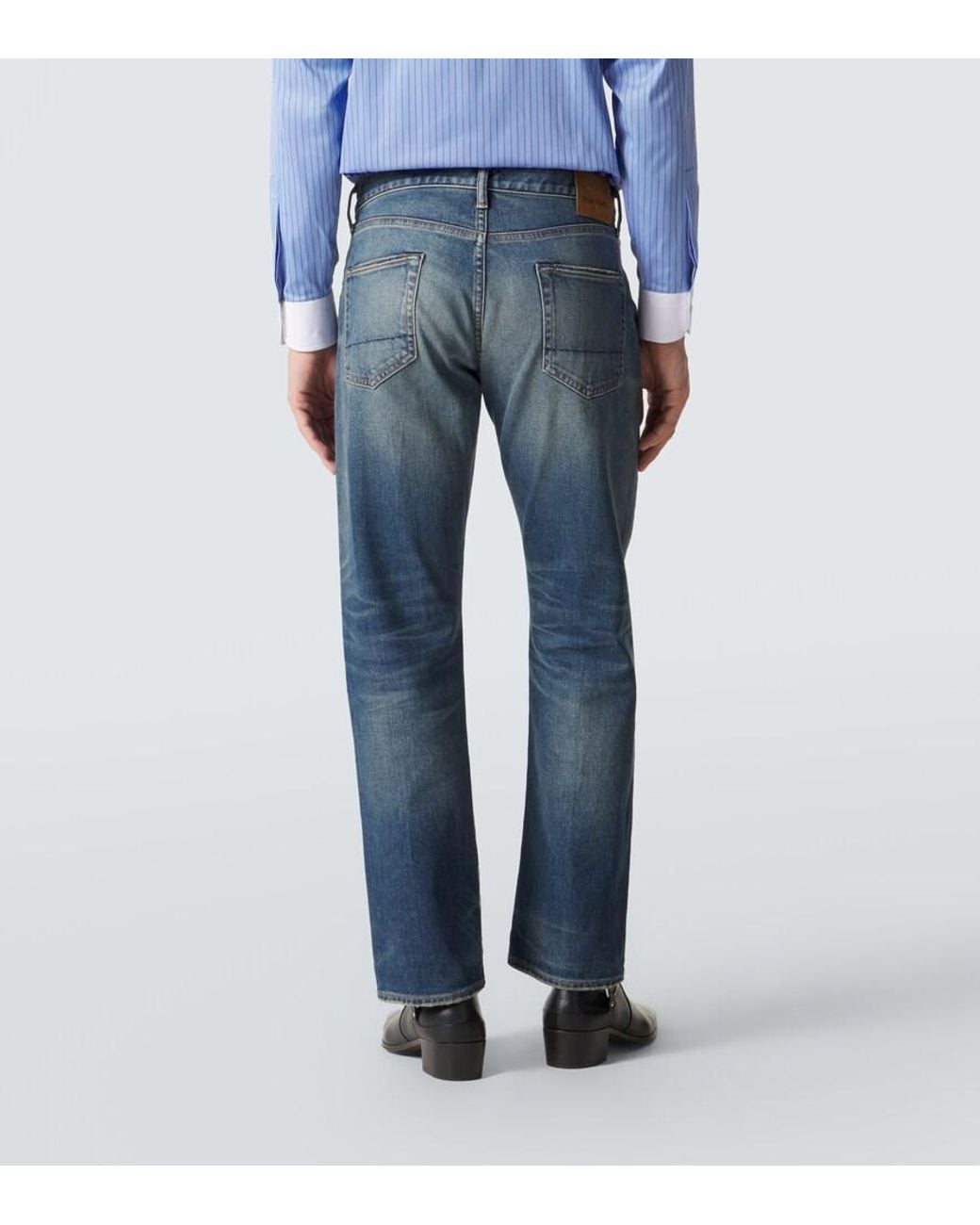 Tom Ford Blue Faded Straight Jeans for men