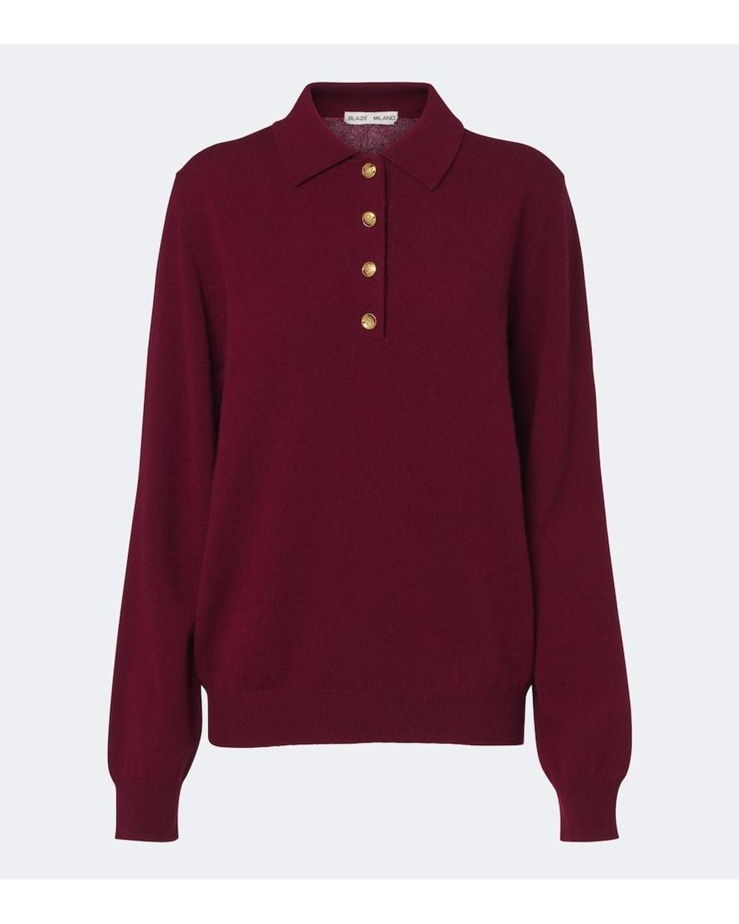 Blazé Milano Red Highland Wool And Cashmere Polo Sweater