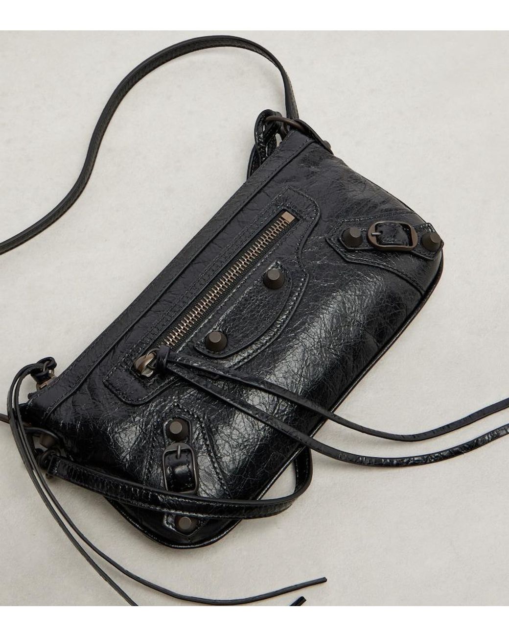 Balenciaga Black Le City Leather Shoulder Bag