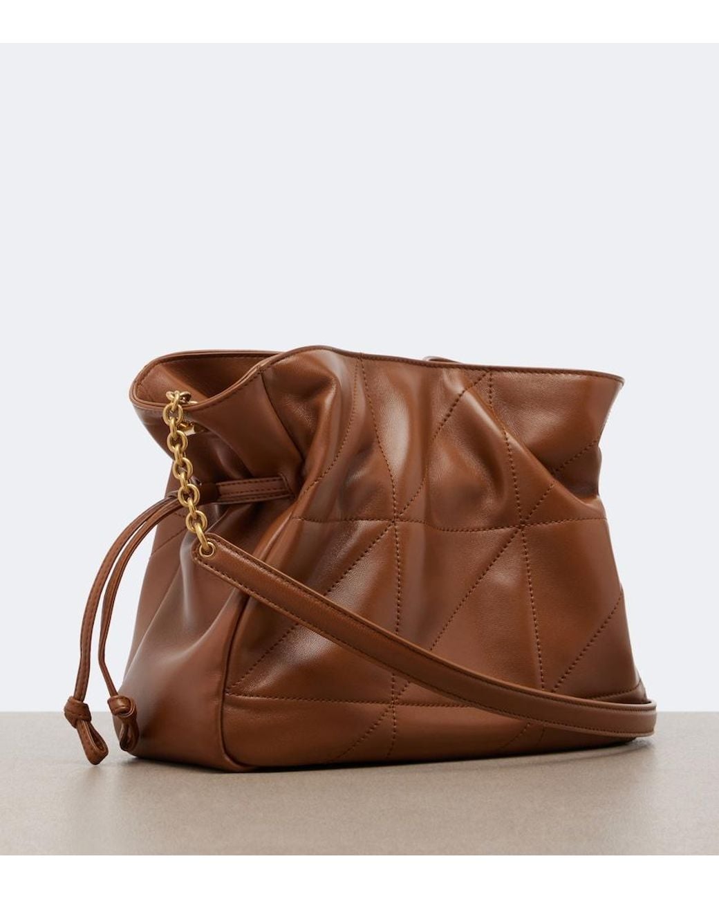 Saint Laurent Brown Jamie Small Quilted Leather Shoulder Bag