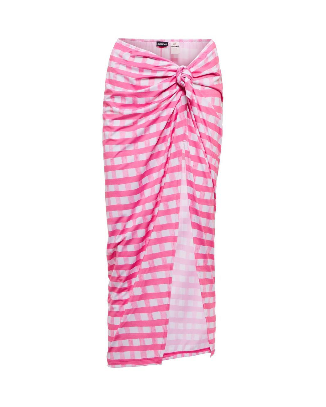 Jacquemus La Jupe Nodi Checked Midi Skirt in Pink | Lyst