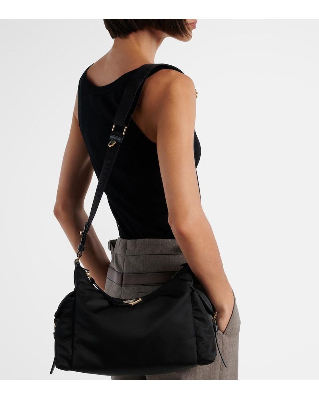 Prada Black Schultertasche Explore Re-Nylon Large