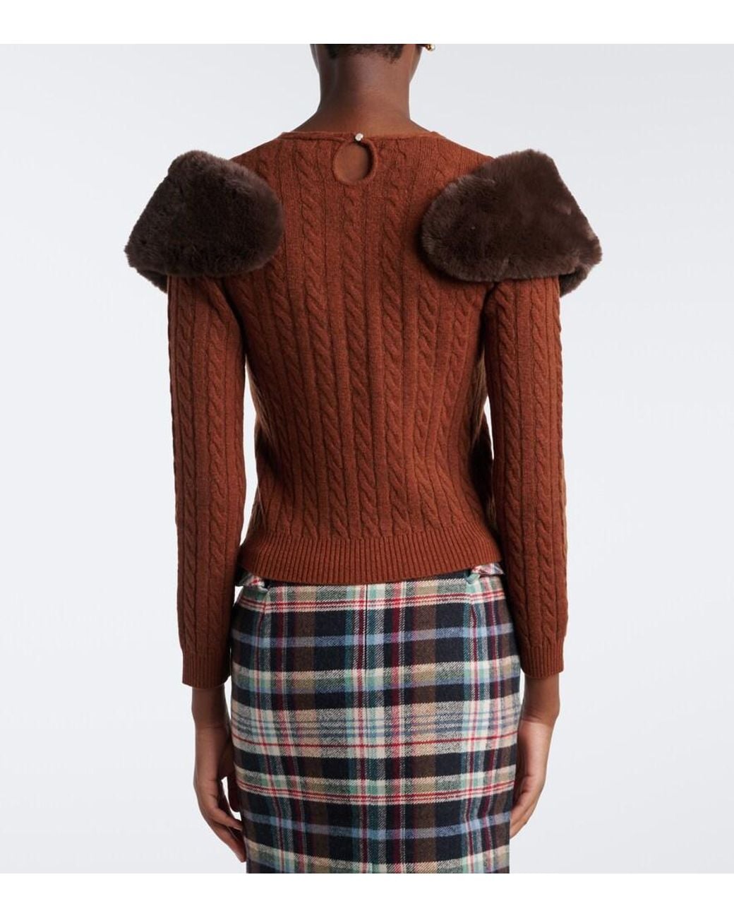 ShuShu/Tong Brown Cable-Knit Wool-Blend Sweater