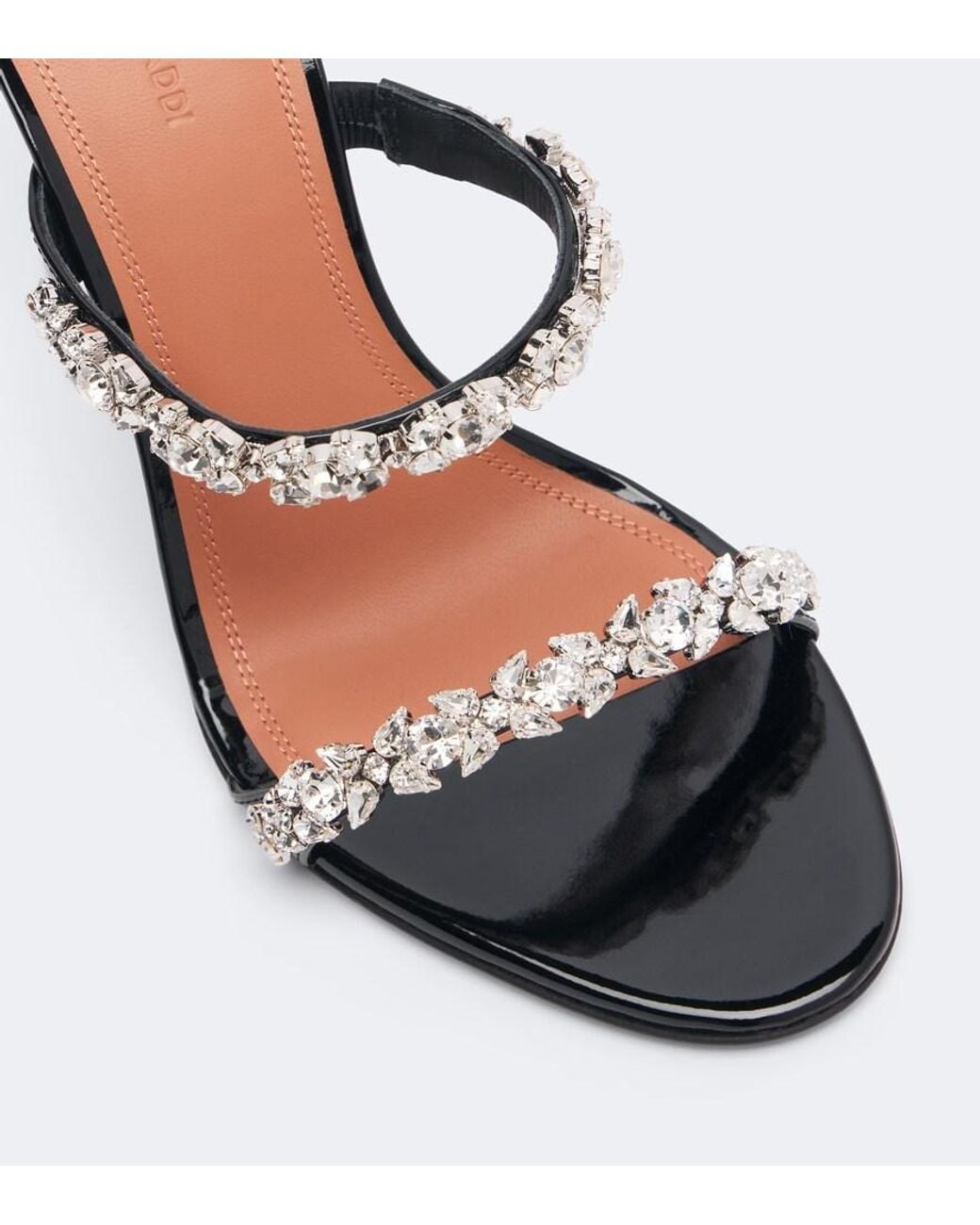 AMINA MUADDI Pink Elizabeth Embellished Leather Mules