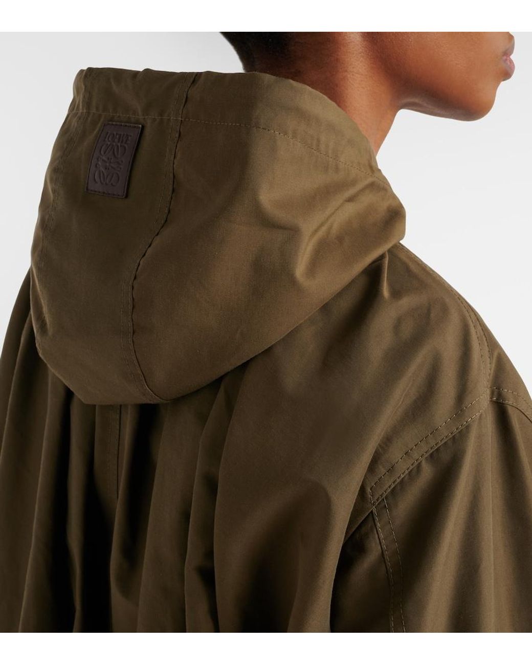 Loewe Green Gathered Cotton-Blend Jacket
