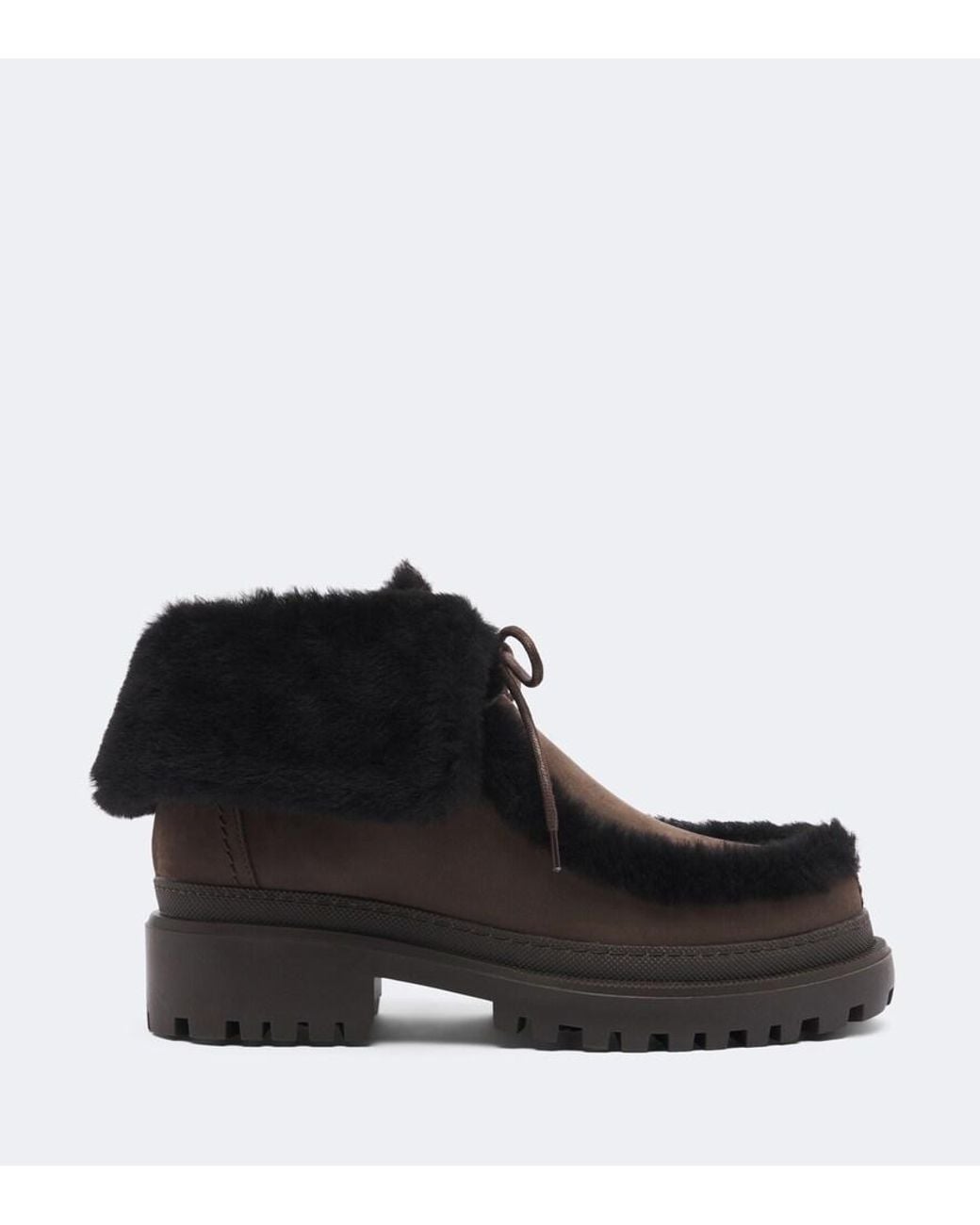 Yves Salomon Black Shearling-Lined Suede Ankle Boots