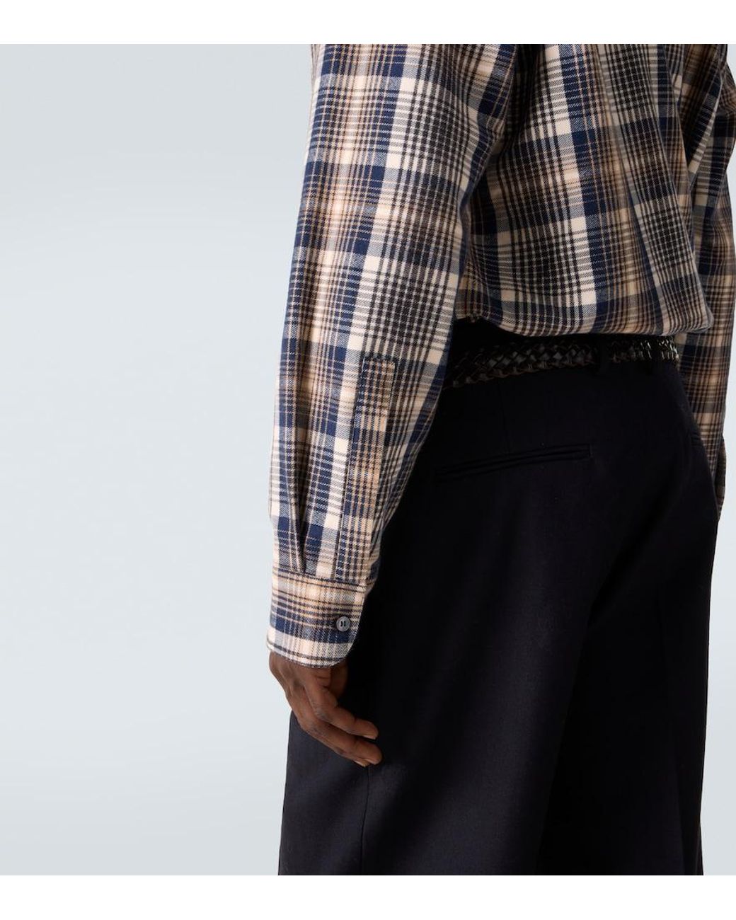 Studio Nicholson Blue X Aaron Levine View Checked Cotton Shirt for men