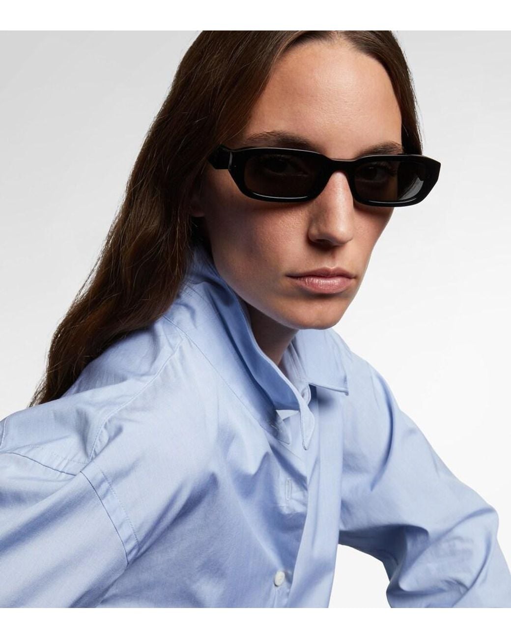 Prada Gray Rectangular Sunglasses