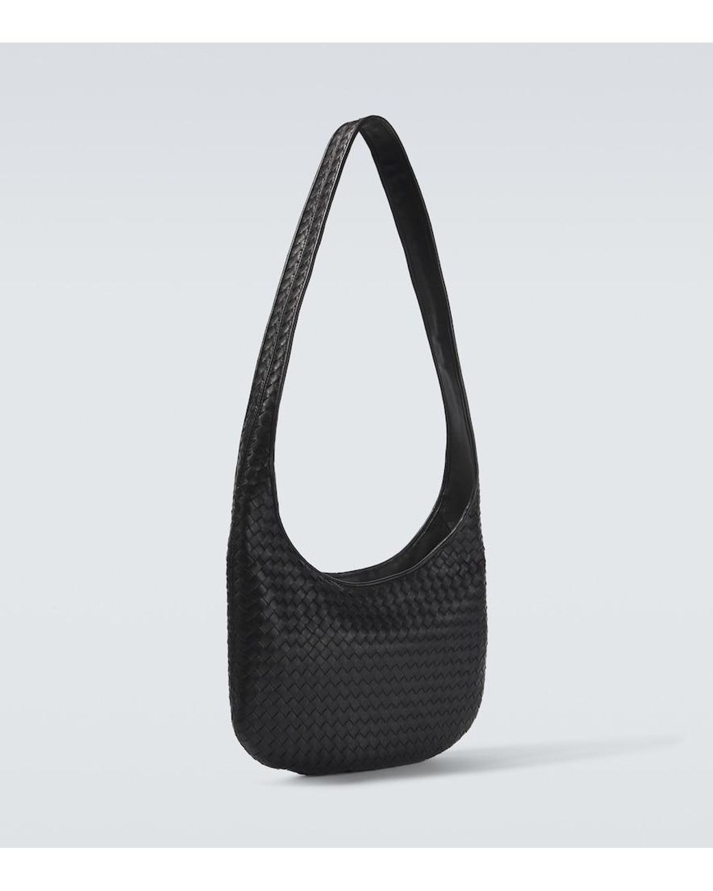 Bottega Veneta Black Veneto Intrecciato Leather Messenger Bag for men