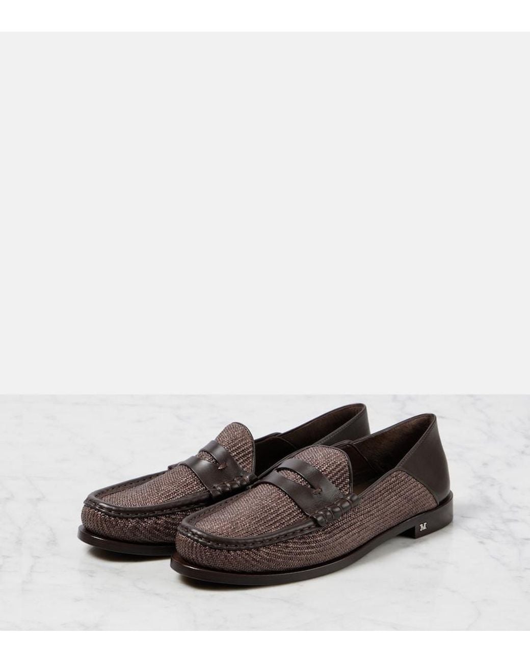 Max Mara Brown Loafers Mit Leder