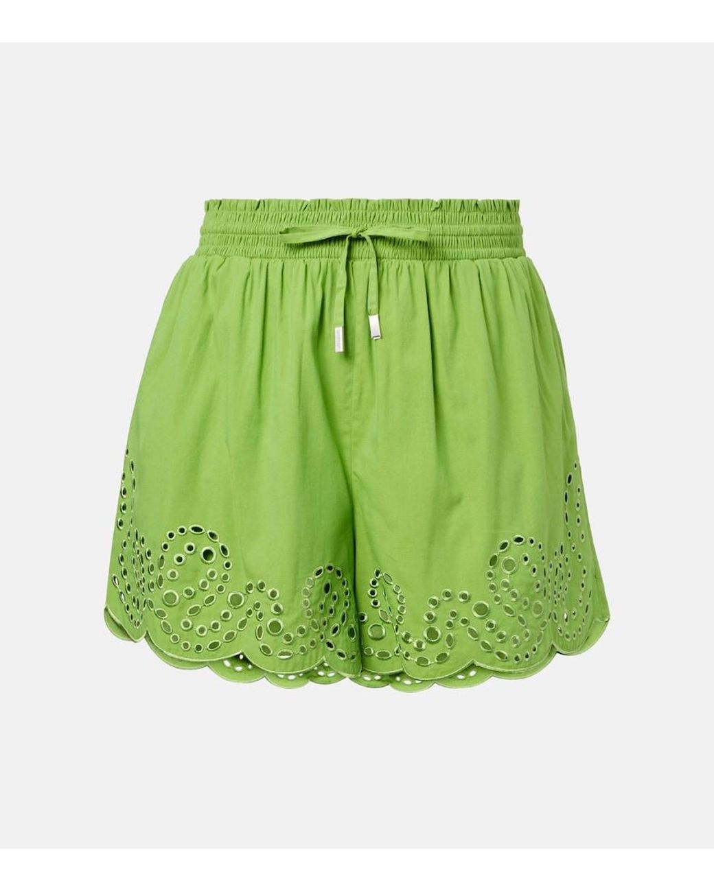 Jonathan Simkhai Green Amelie Broderie Anglaise Shorts