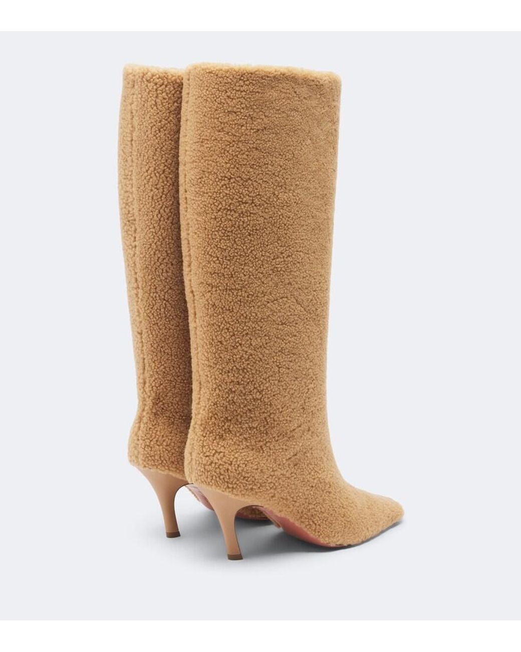 AMINA MUADDI Brown Mona Shearling Knee-High Boots