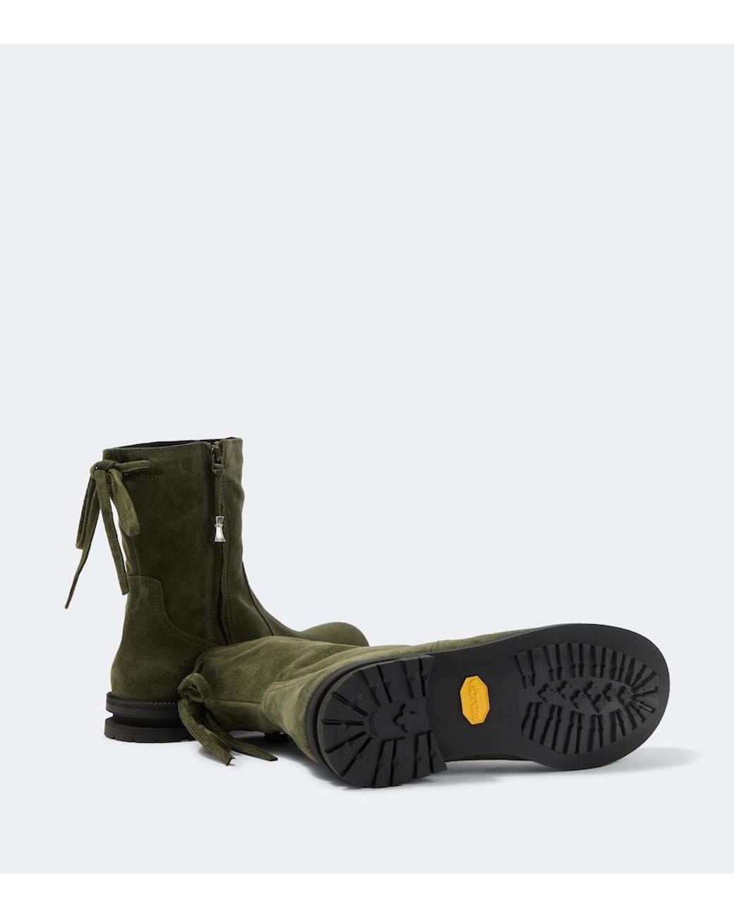 Kiko Kostadinov Green Farkas Suede Ankle Boots for men