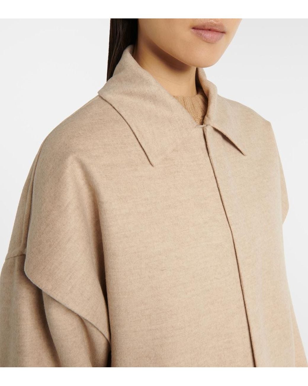 Bottega Veneta Natural Wool And Cashmere Car Coat