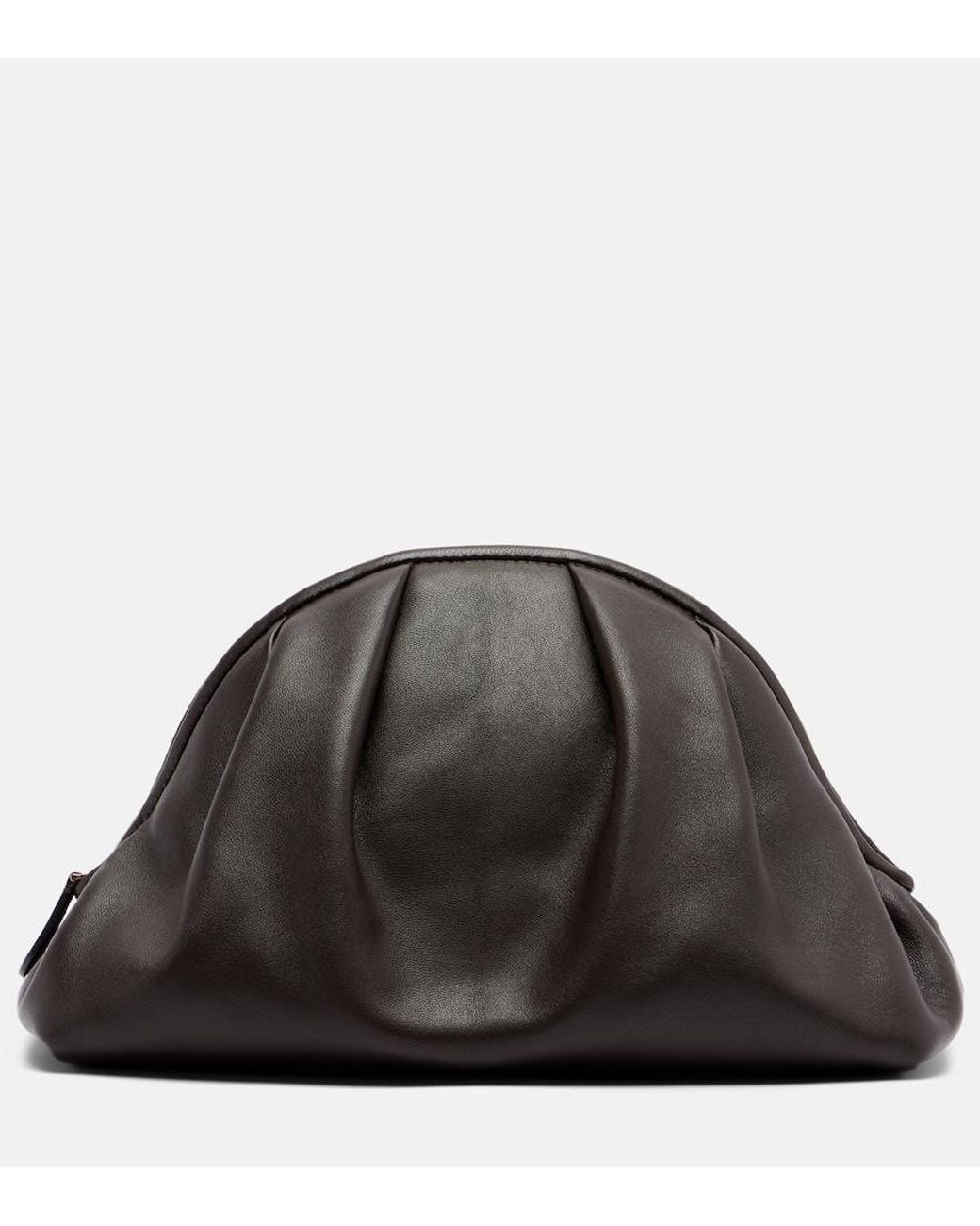 The Row Black Charlotte Leather Clutch