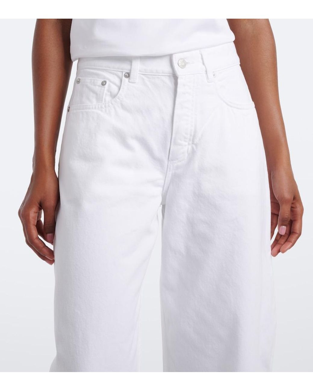 Alaïa White Barrel-Leg Jeans