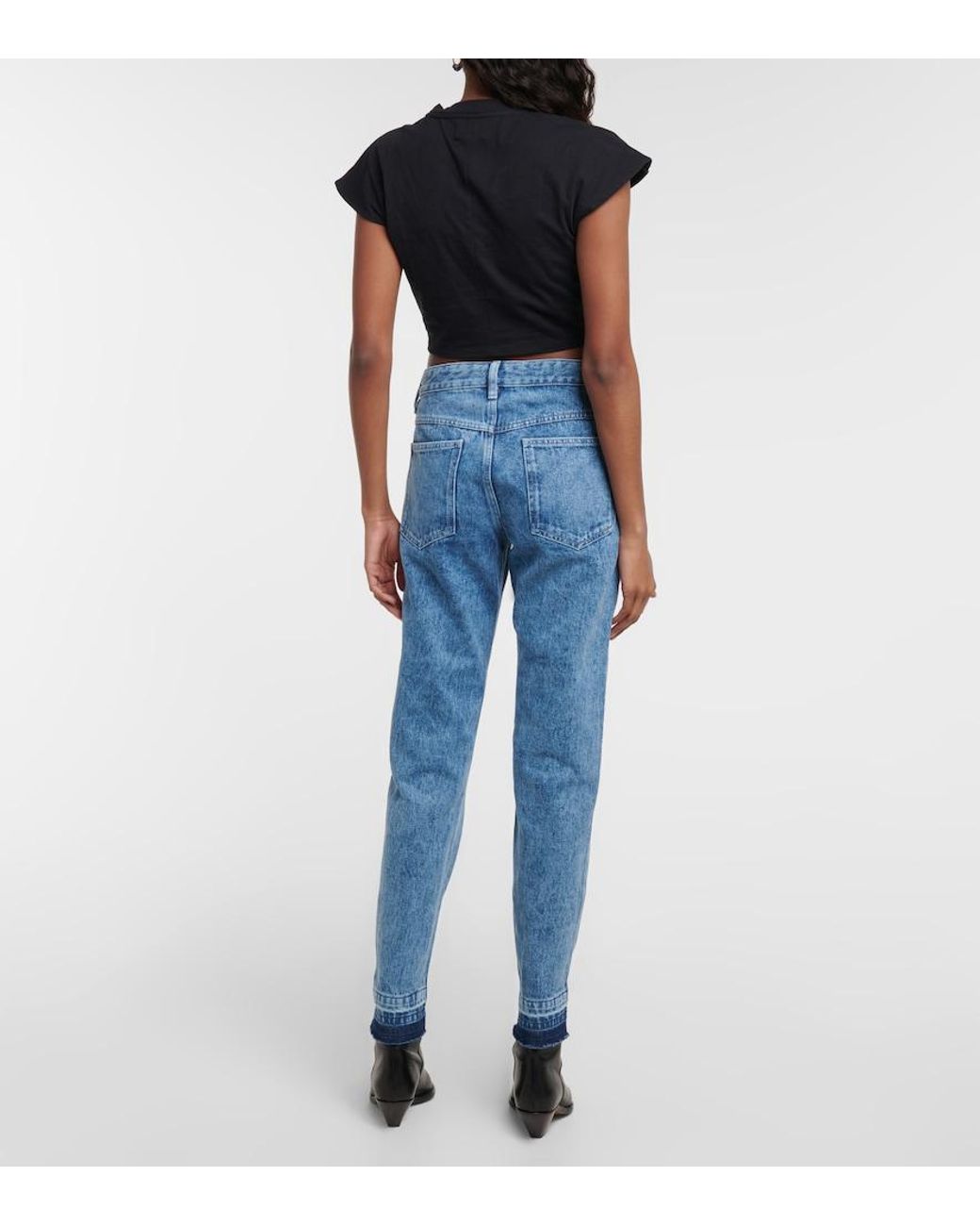 Isabel Marant Blue Zineae Cotton Jersey Crop Top