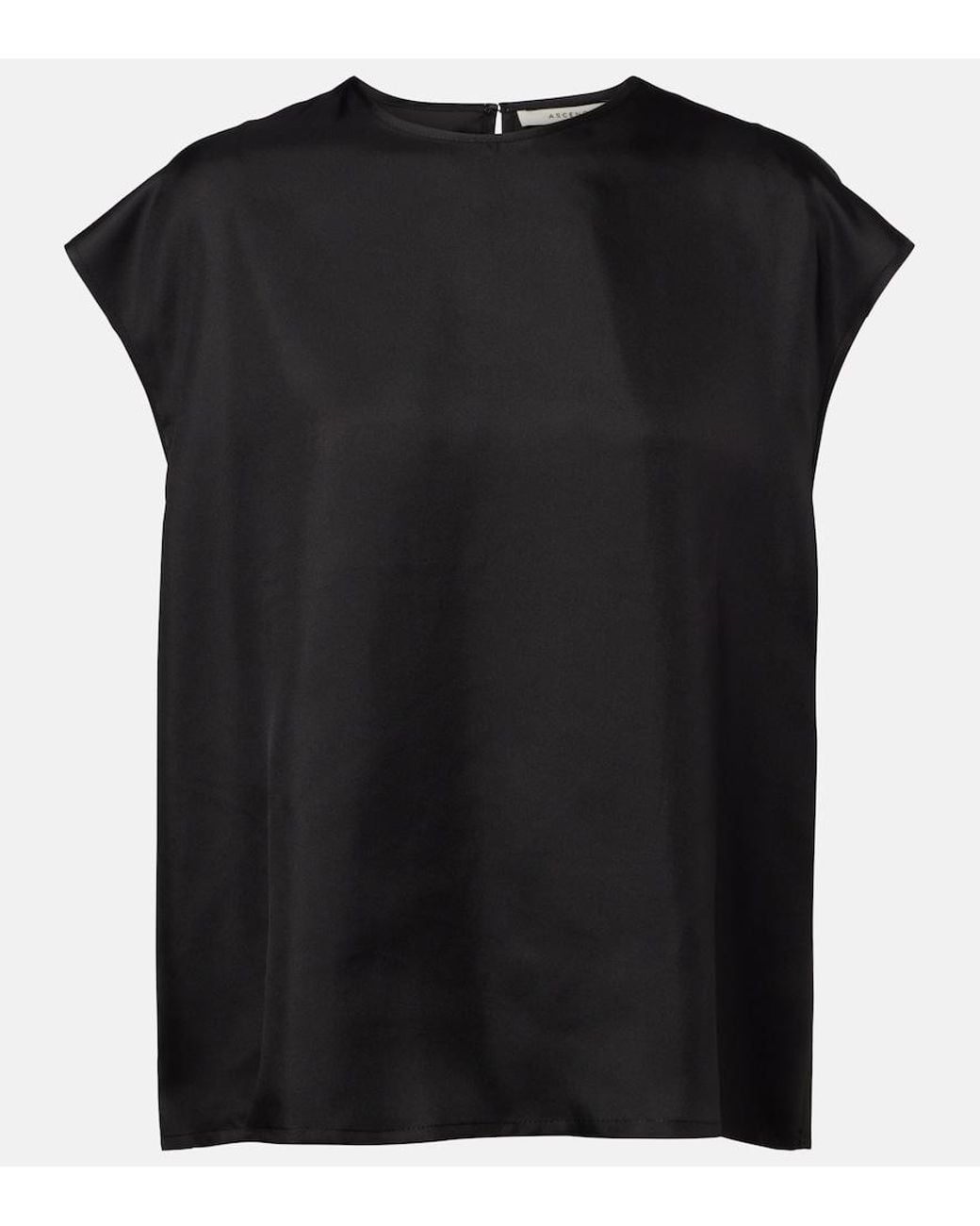Asceno Black Dasha Silk Twill Top