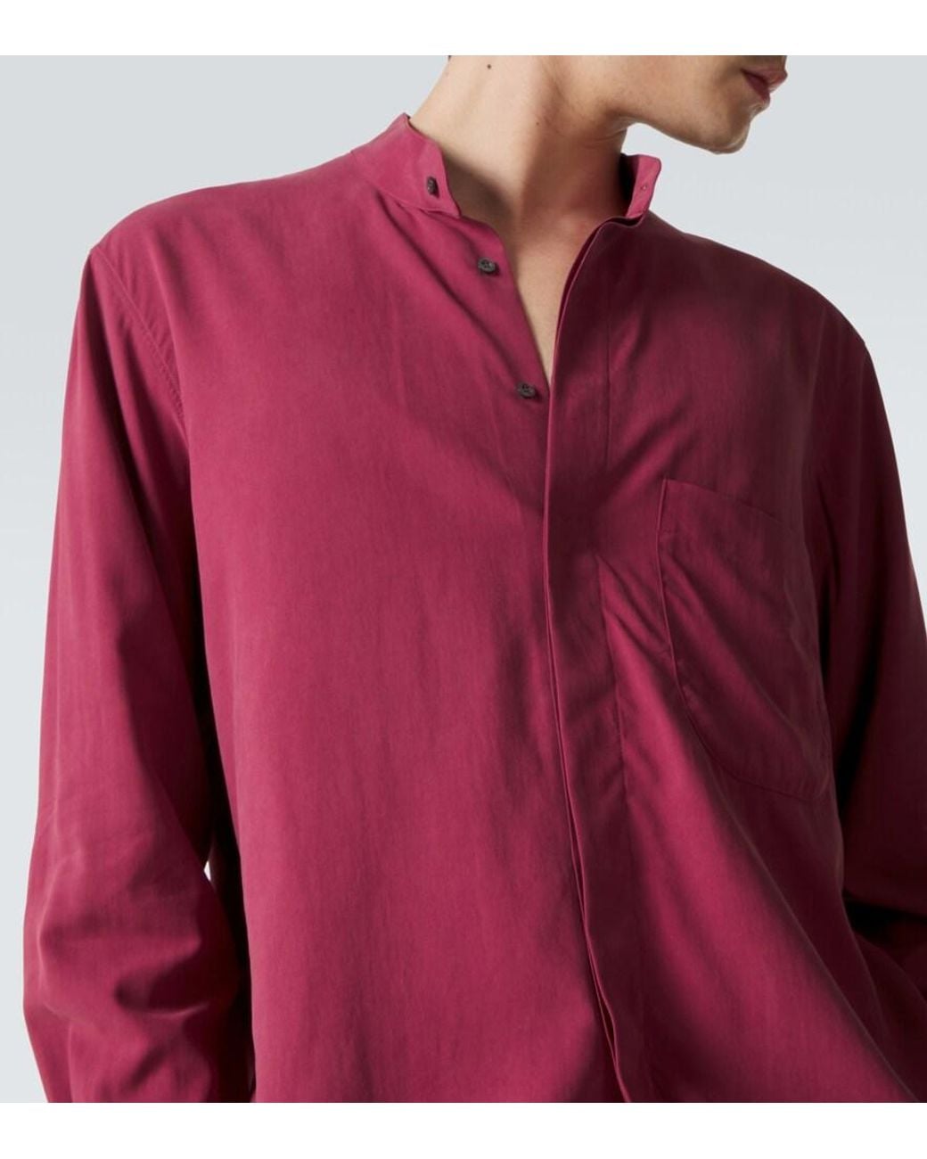 Saman Amel Red Silk Shirt for men