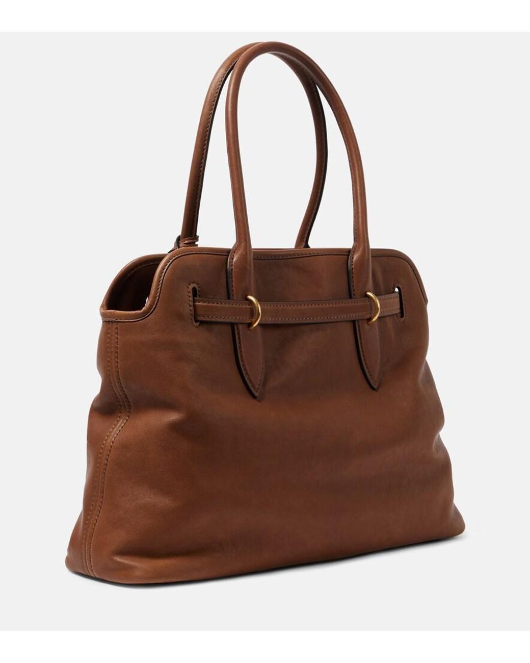 Miu Miu Brown Aventure Medium Leather Tote Bag