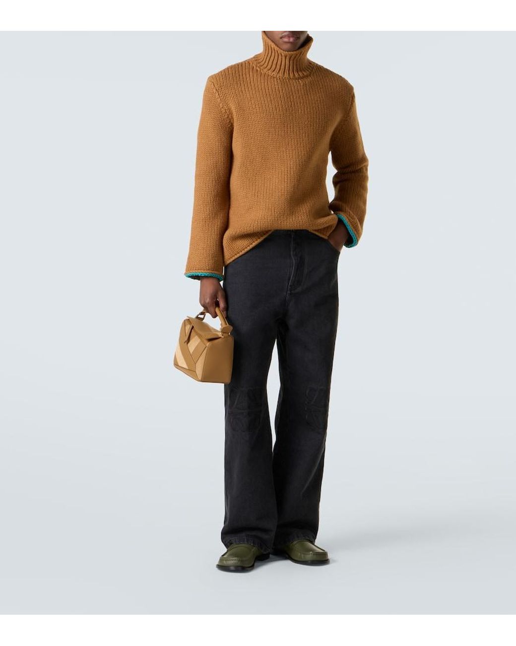 Loewe Blue Anagram Wide-Leg Jeans for men