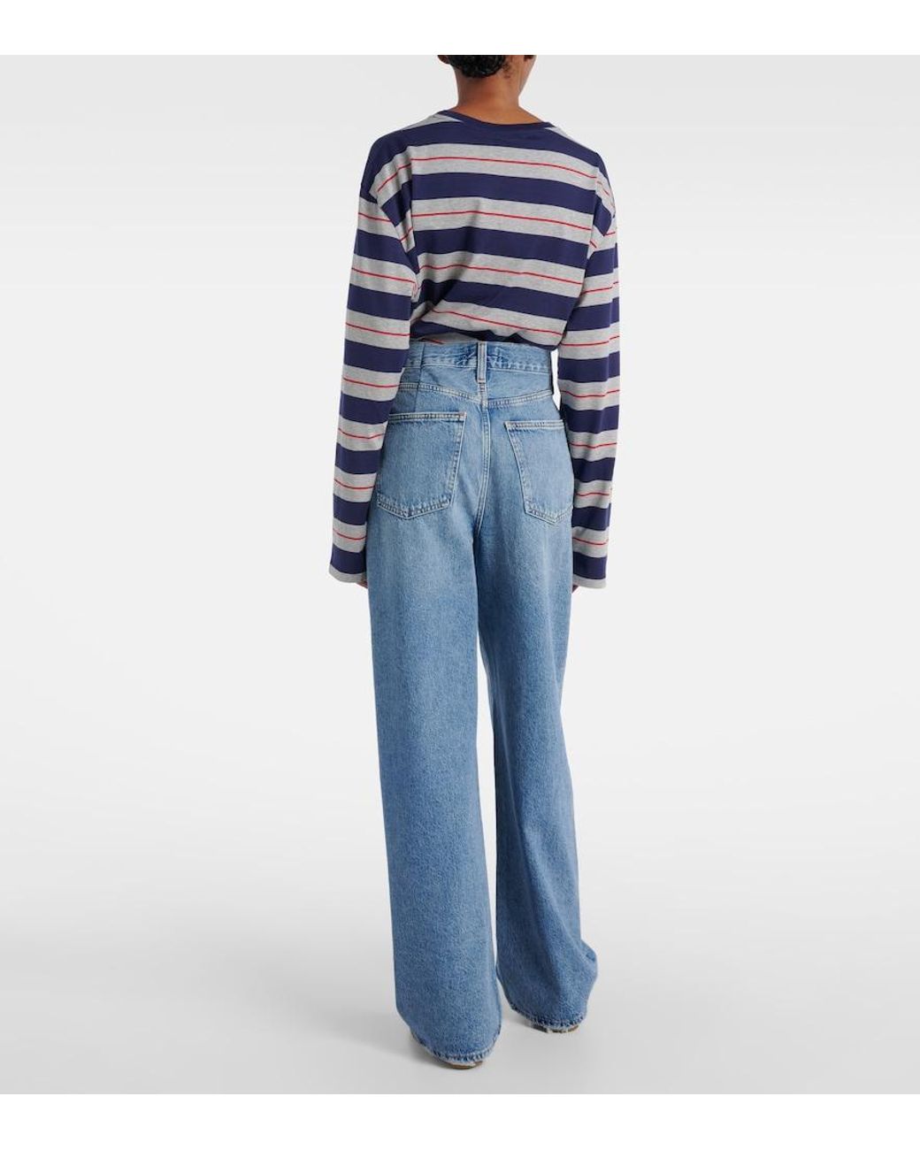 Agolde Blue Franka Mid-Rise Wide-Leg Jeans
