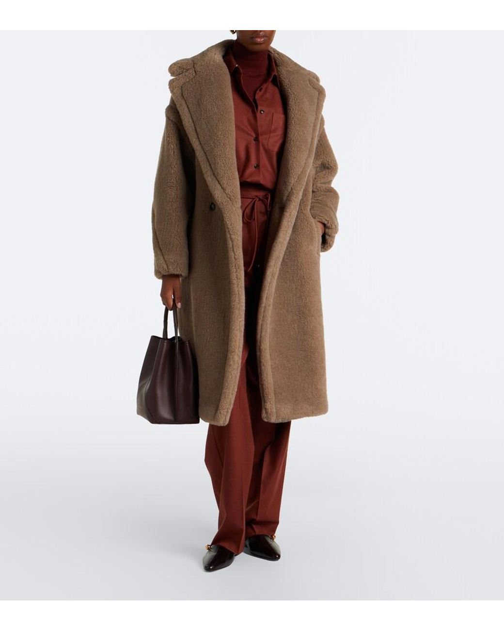 Max Mara Brown Cashmere And Silk Teddy Coat