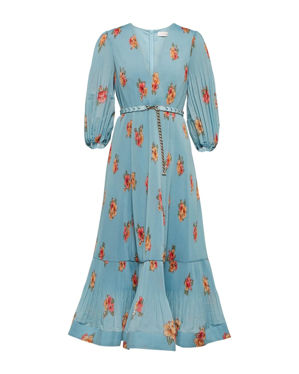 Zimmermann Floral Midi Dress in Blue | Lyst